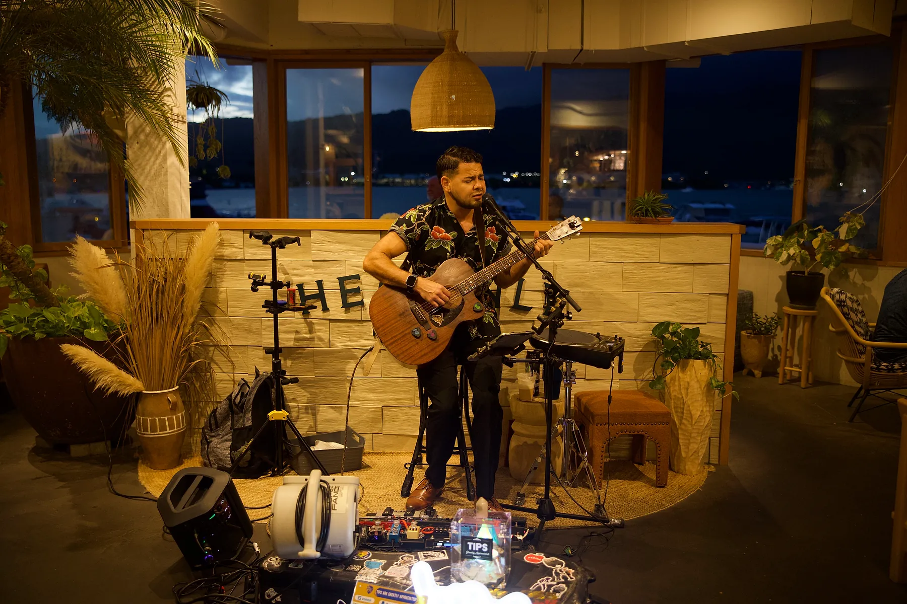 The stage at Heavenly Island Lifestyle in Hawaii Kai during one of Billy's residency nights